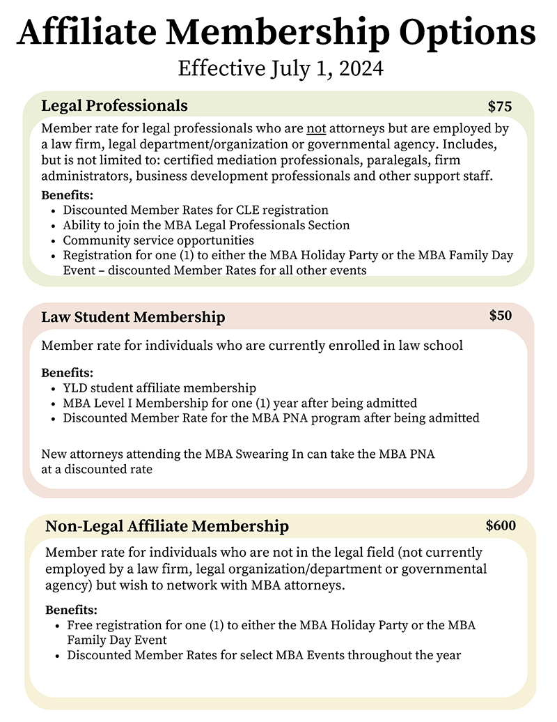 Affiliate membership options